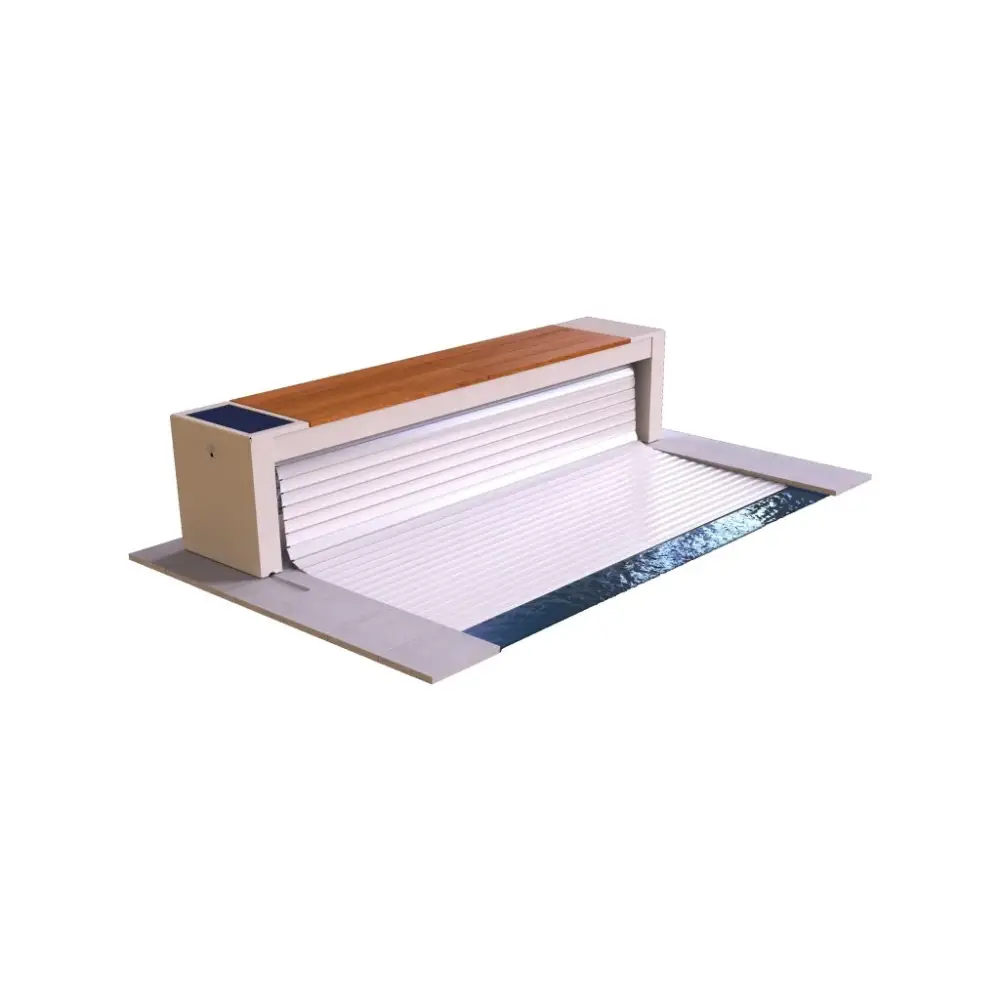 Modern vit rullgardinsgaragedörr Topmoov Ovanmark 3m bredd med träpanel och solpaneler